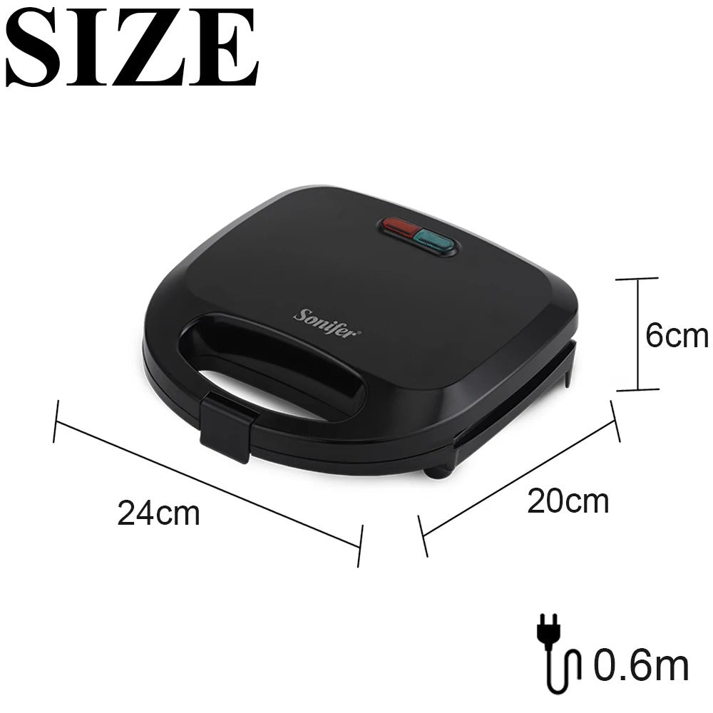 Electric Waffle Maker Panini 750W Sandwich Maker Cooking Kitchen Appliances Breakfast Waffles Machine Non-stick Iron Pan Sonifer
