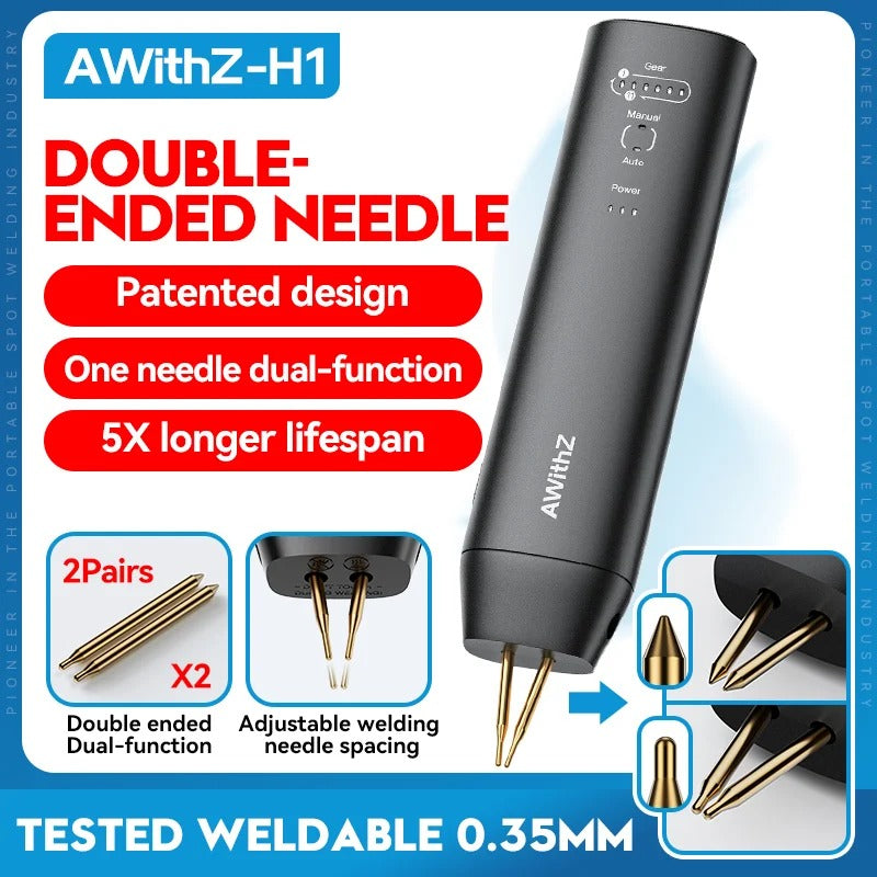 AWithZ 90 Gears Adjustable Spot Welder Portable Handheld Spot Welding Machine Energy Storage Spot Welding DIY for 18650 Battery