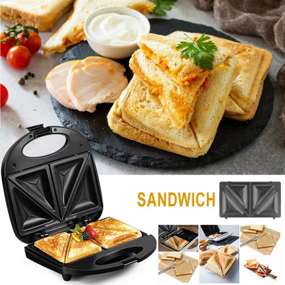 Electric Waffle Maker Panini 750W Sandwich Maker Cooking Kitchen Appliances Breakfast Waffles Machine Non-stick Iron Pan Sonifer