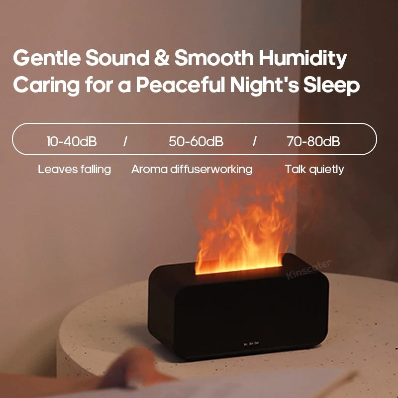 New Simulation Flame Aromatherapy Machine Mini Air Humidifier LED Colorful Light Timer Humidifier Home Perfume Diffuser