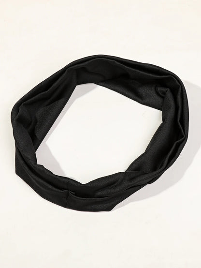 4Pcs Black Twist Knotted HeadBands Boho Stretchy Hair Band Non Slip for Girl Turban Plain Headwrap Yoga Workout Hair Accessories