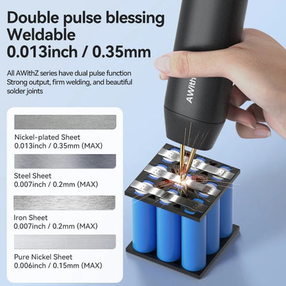 AWithZ 90 Gears Adjustable Spot Welder Portable Handheld Spot Welding Machine Energy Storage Spot Welding DIY for 18650 Battery