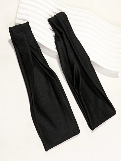 4Pcs Black Twist Knotted HeadBands Boho Stretchy Hair Band Non Slip for Girl Turban Plain Headwrap Yoga Workout Hair Accessories